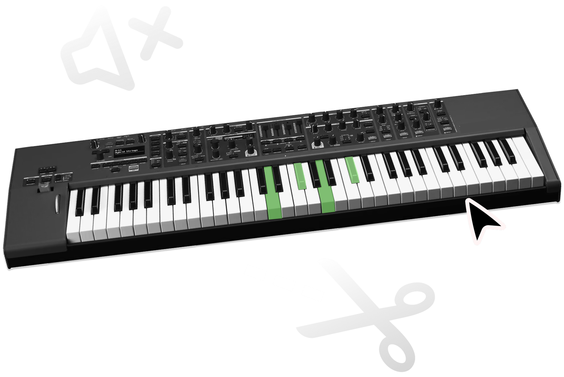 Keyboard backing track workflow visual