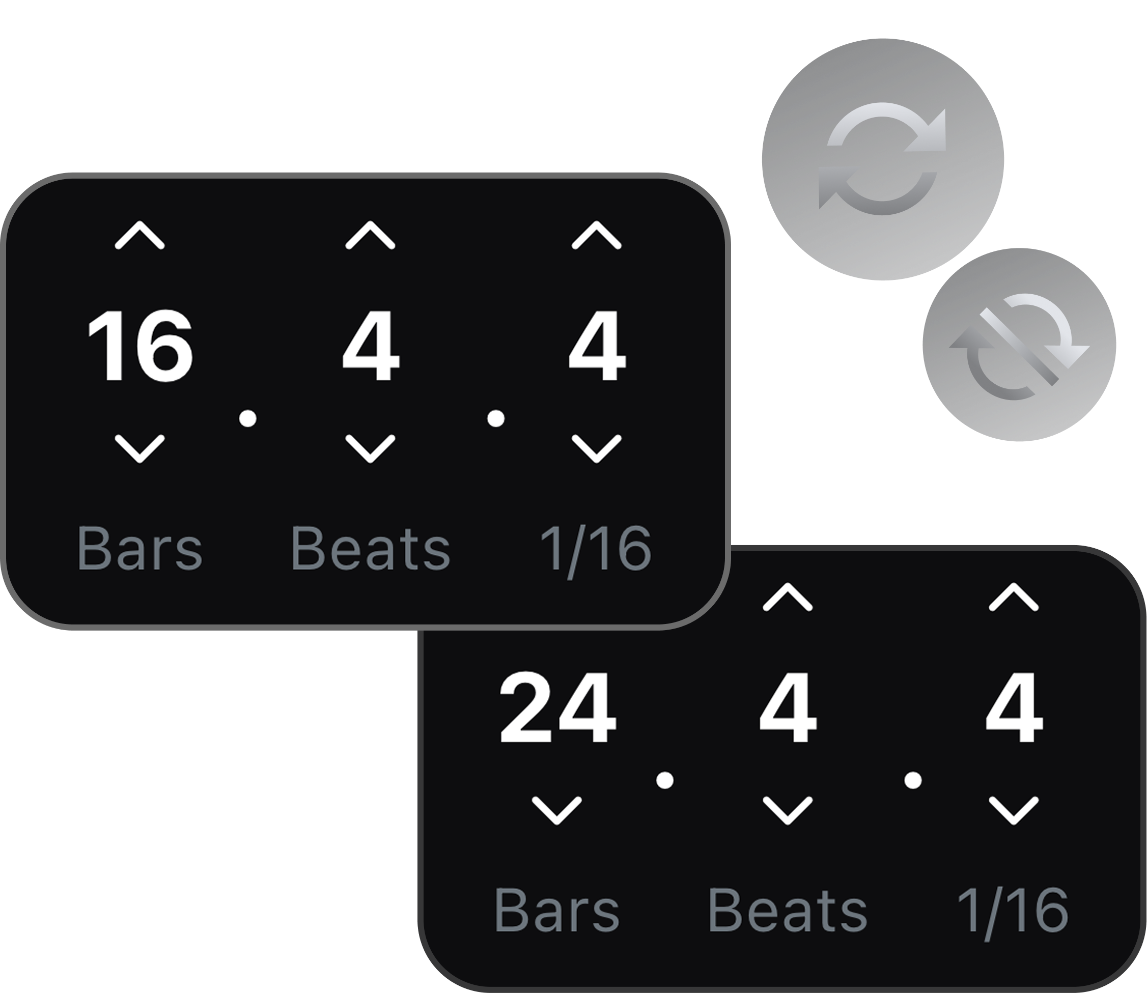 Loop controls for repeating a practice section